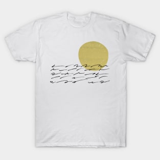 Abstract sunset sunrise gold black T-Shirt